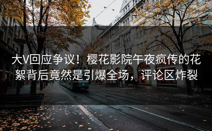 大V回应争议！樱花影院午夜疯传的花絮背后竟然是引爆全场，评论区炸裂