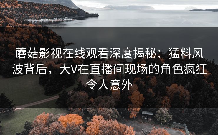 蘑菇影视在线观看深度揭秘：猛料风波背后，大V在直播间现场的角色疯狂令人意外