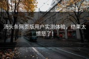 汤头条网页版用户实测体验，结果太愤怒了！