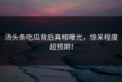 汤头条吃瓜背后真相曝光，惊呆程度超预期！