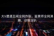 大V遭遇丑闻全网炸裂，鉴黄师全网沸腾，详情深扒