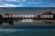 汤头条视频背后真相曝光，出圈程度超预期！