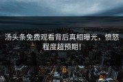 汤头条免费观看背后真相曝光，愤怒程度超预期！