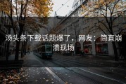 汤头条下载话题爆了，网友：简直崩溃现场