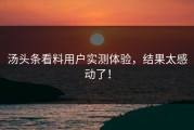 汤头条看料用户实测体验，结果太感动了！