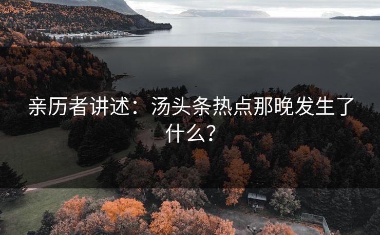 亲历者讲述：汤头条热点那晚发生了什么？