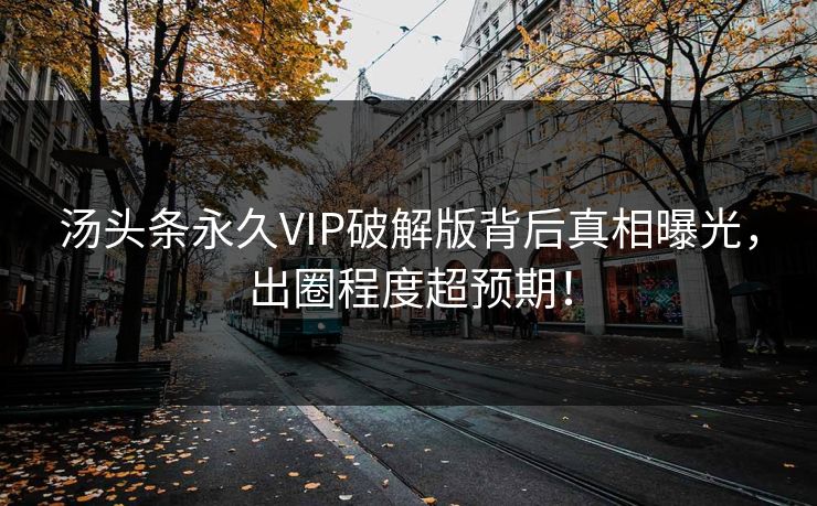 汤头条永久VIP破解版背后真相曝光，出圈程度超预期！
