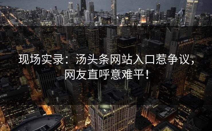 现场实录：汤头条网站入口惹争议，网友直呼意难平！
