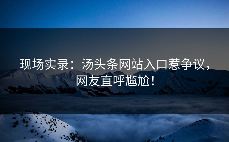 现场实录：汤头条网站入口惹争议，网友直呼尴尬！