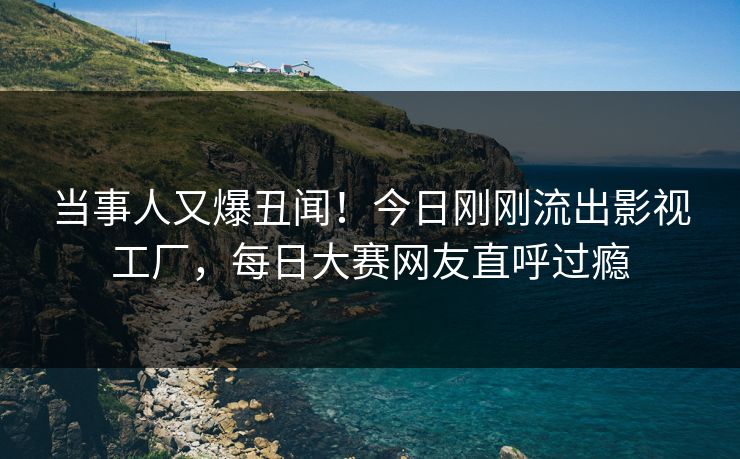当事人又爆丑闻！今日刚刚流出影视工厂，每日大赛网友直呼过瘾